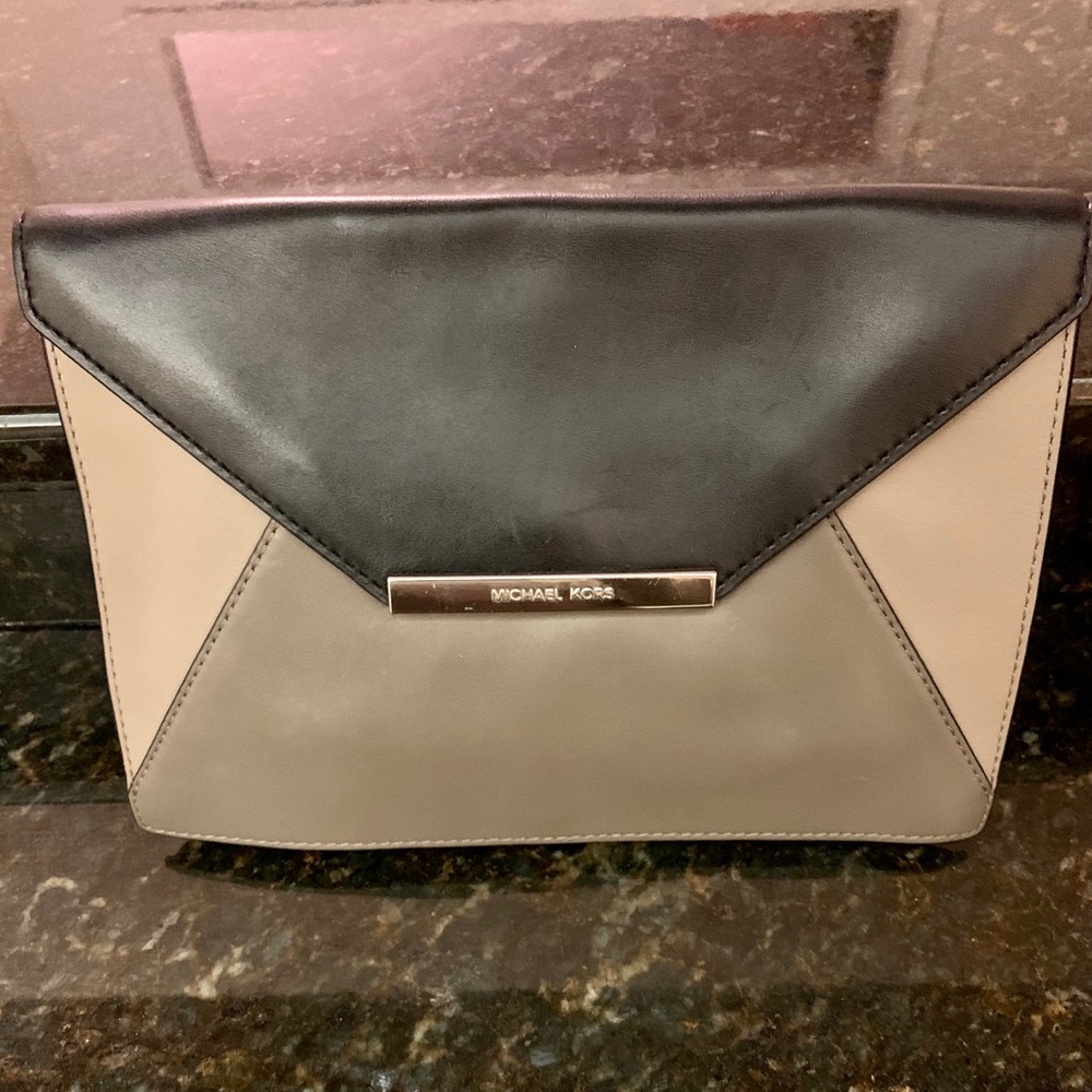 Michael Kors colorblock leather envelope clutch